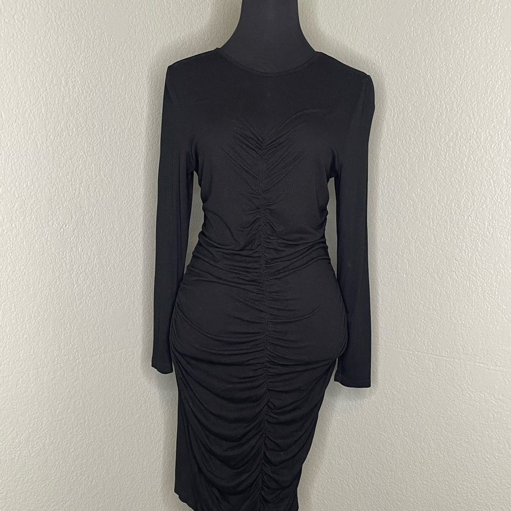 Elegant Black Long Sleeve Dress